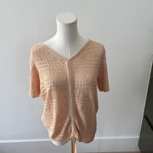 Tan V-line swim coverup top